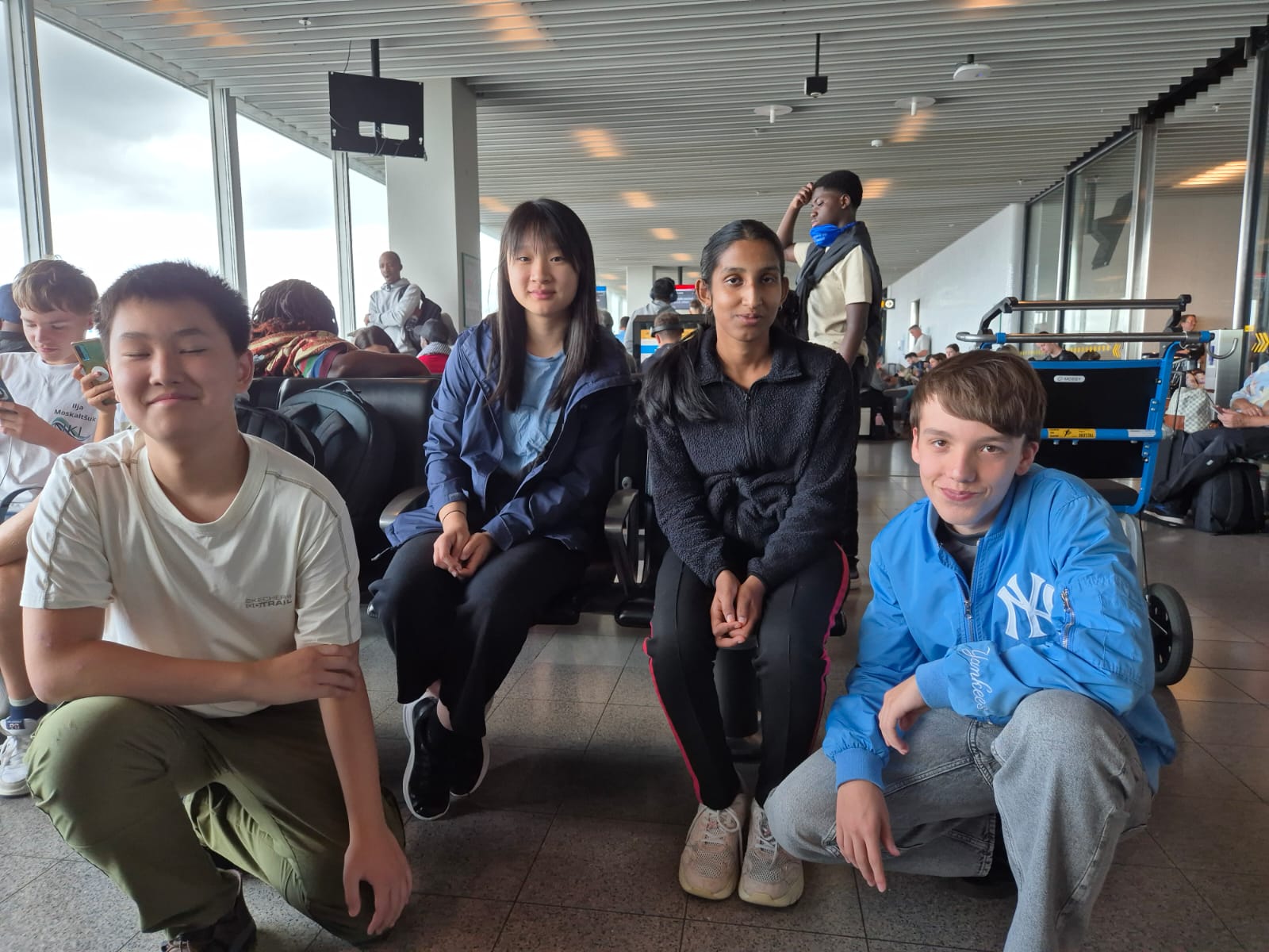 Team van het Huygens Lyceum Eindhoven op weg naar WK scholen in Washington (foto Petra Schuurman)
