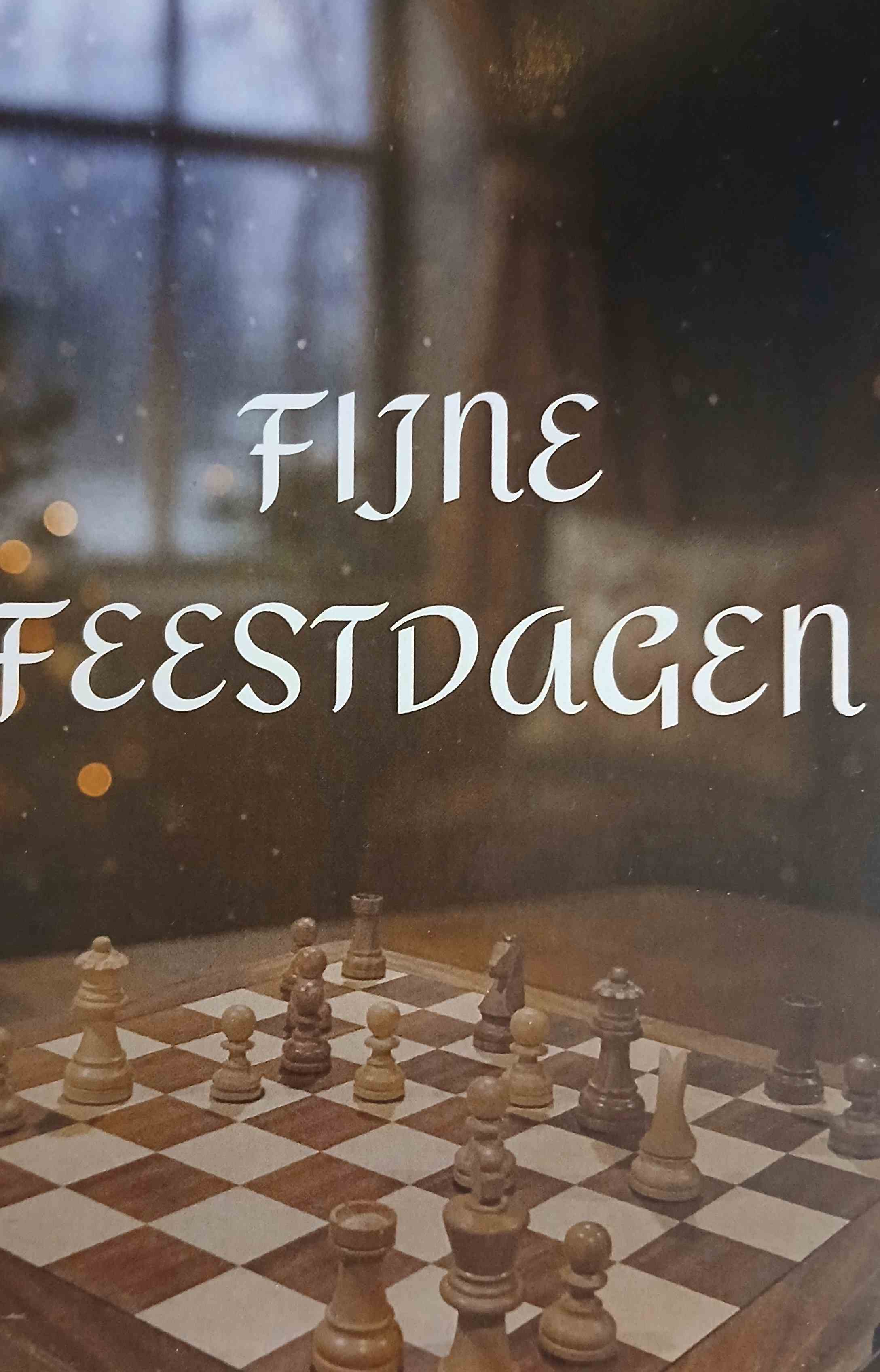 Kerstkaart met De Parel op het bord